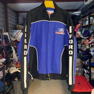 Vintage 2000s NASCAR Ford Racing Jacket Size Large Racing Champions 00s VTG